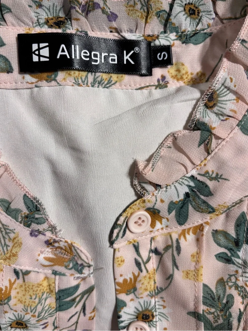 Cottagecore Floral ruffle Mini Dress in pink lined small **2 for 20**